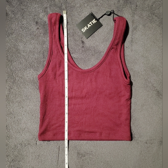 NWT Skatie 'Stephanie Tank' top size P (petite), Spice Red - Picture 7 of 14